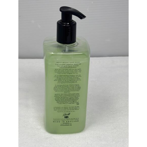 Pecksniff's England Moisturizing Hand Wash Lime & Cucumber 16.9 Fl Oz 95% Full - Picture 4 of 6